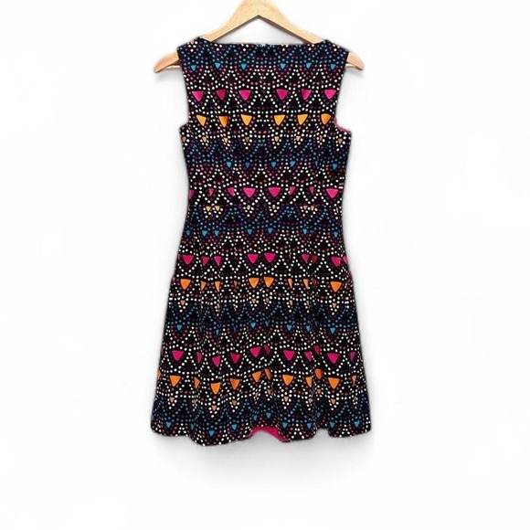 Nanette Lepore Black Sleeveless Sheath Dress Colorful Polka Dot Size 6 - Picture 2 of 8